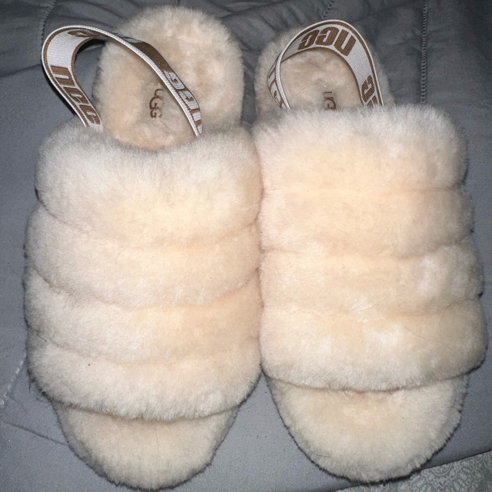 Cream UGG Fluff Yeah Slides